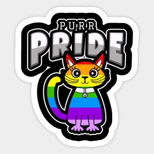 Cat Lover Gifts Rainbow Cat Sticker